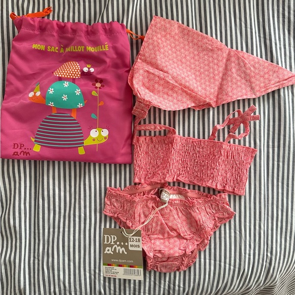 du pareil au meme Other - Du Pareil Au Meme baby girls bathing suit and scarf gift set sz 12-18 mos NWT